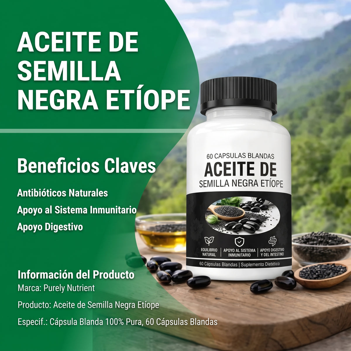 Semilla Negra Etíope 60 Softgels | Forja Viva